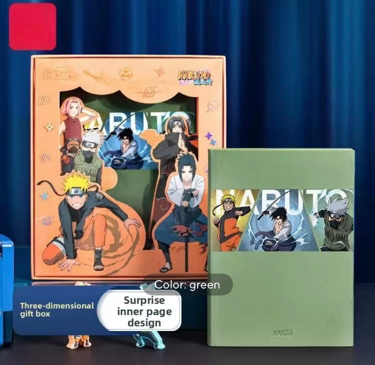 Naruto Shippuden trio assembled leather hardcover notebook gift box set diary notepad