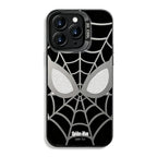 Marvel Spider-Man Mask Web Pattern Phone Case 2 Colors Glossy Anti-Fingerprint Camera Protective Slim Shockproof Comfort Grip Protective Cover For iPhone Series