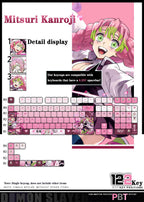 Demon Slayer Kanroji Mitsuri Keycaps 122 PBT Sublimation Keycap Set for Mechanical Keyboard with Detailed Display and Single Keycap Option