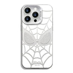 Marvel Spider-Man Mask Web Pattern Phone Case 2 Colors Glossy Anti-Fingerprint Camera Protective Slim Shockproof Comfort Grip Protective Cover For iPhone Series