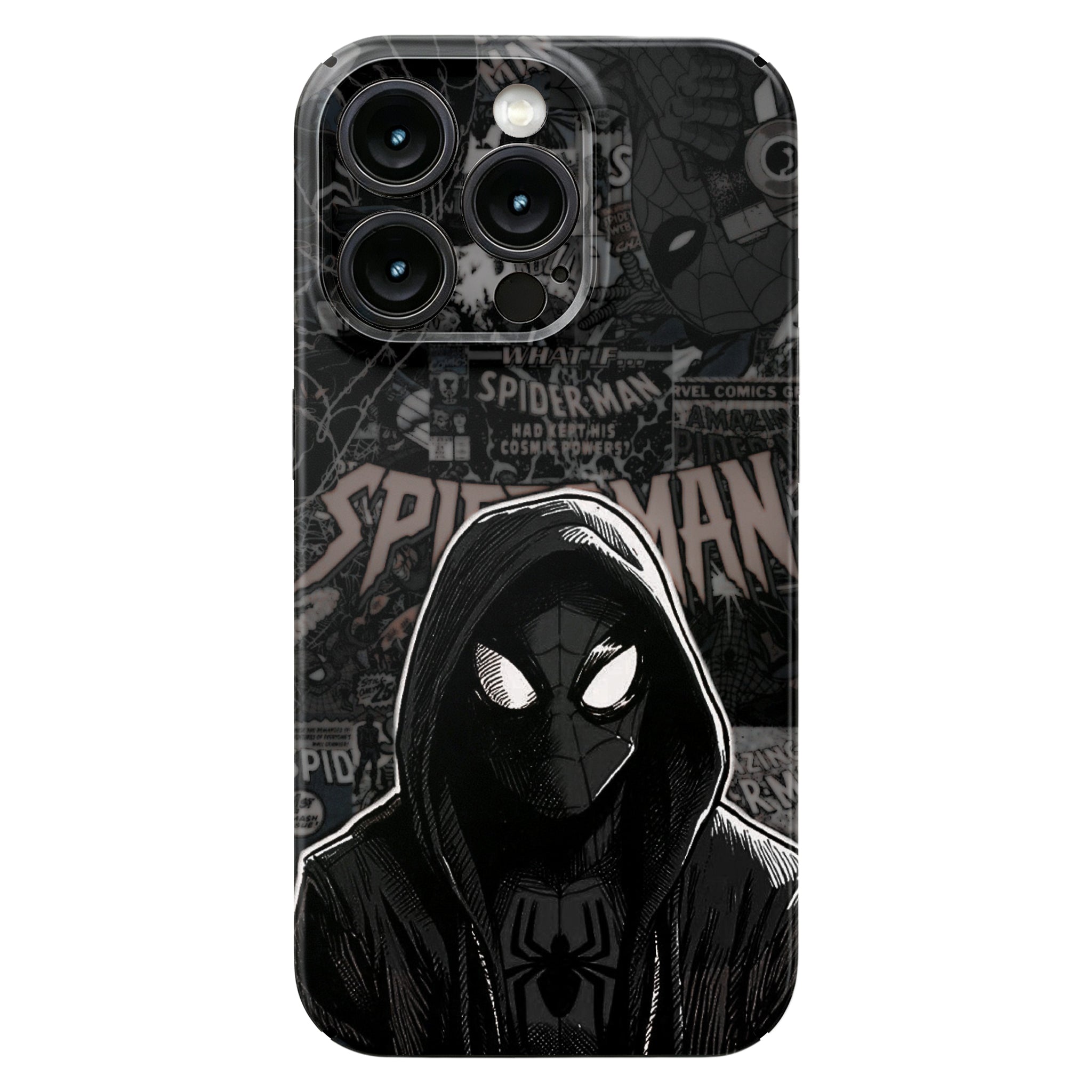 Marvel Spider‑Man Phone Case, Cool Spider Web Eyes Comic Print Glossy Hard Cover, Shockproof Protective Phone Case For iPhone, Stylish Anime Character Pattern Case For Men Women Multiple Design Options