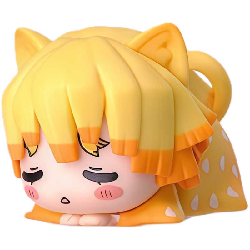Demon Slayer Nezuko Tanjiro Cat Ear Chibi Figures, 6pcs Anime Sleeping Figurine Set
