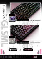 Demon Slayer Kanroji Mitsuri Keycaps 122 PBT Sublimation Keycap Set for Mechanical Keyboard with Detailed Display and Single Keycap Option