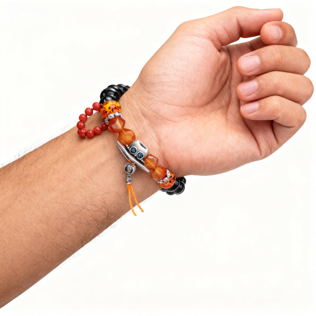One Piece Luffy Ace Jewelry Set, Anime Necklace Bracelet Brooch Gift Box