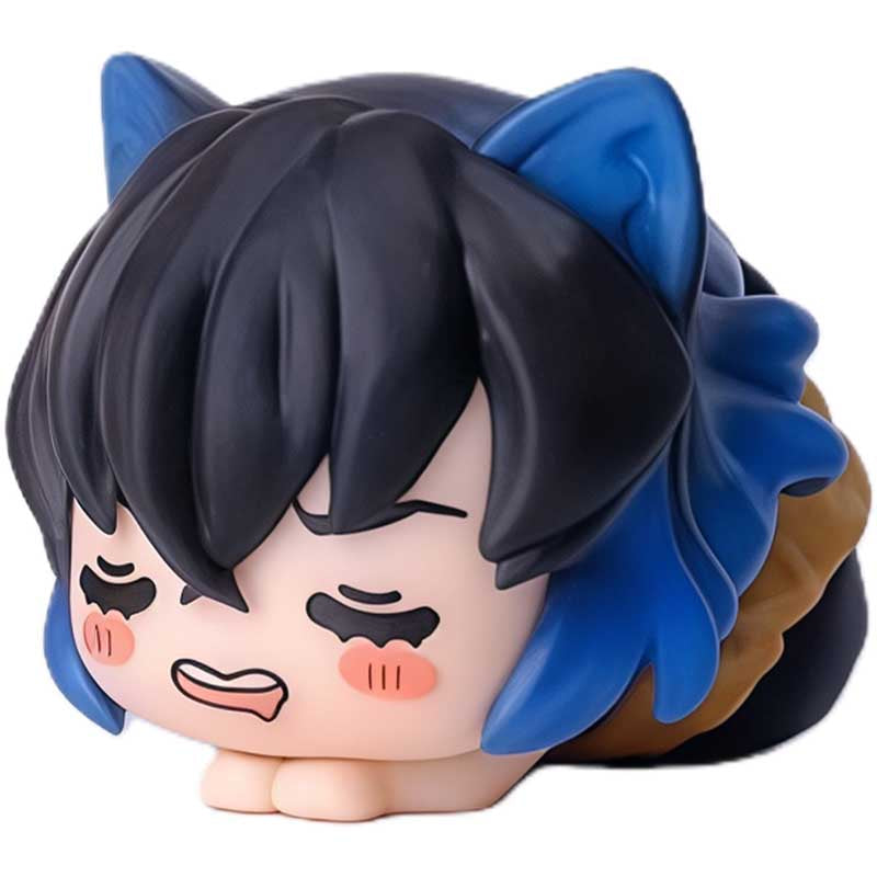 Demon Slayer Nezuko Tanjiro Cat Ear Chibi Figures, 6pcs Anime Sleeping Figurine Set