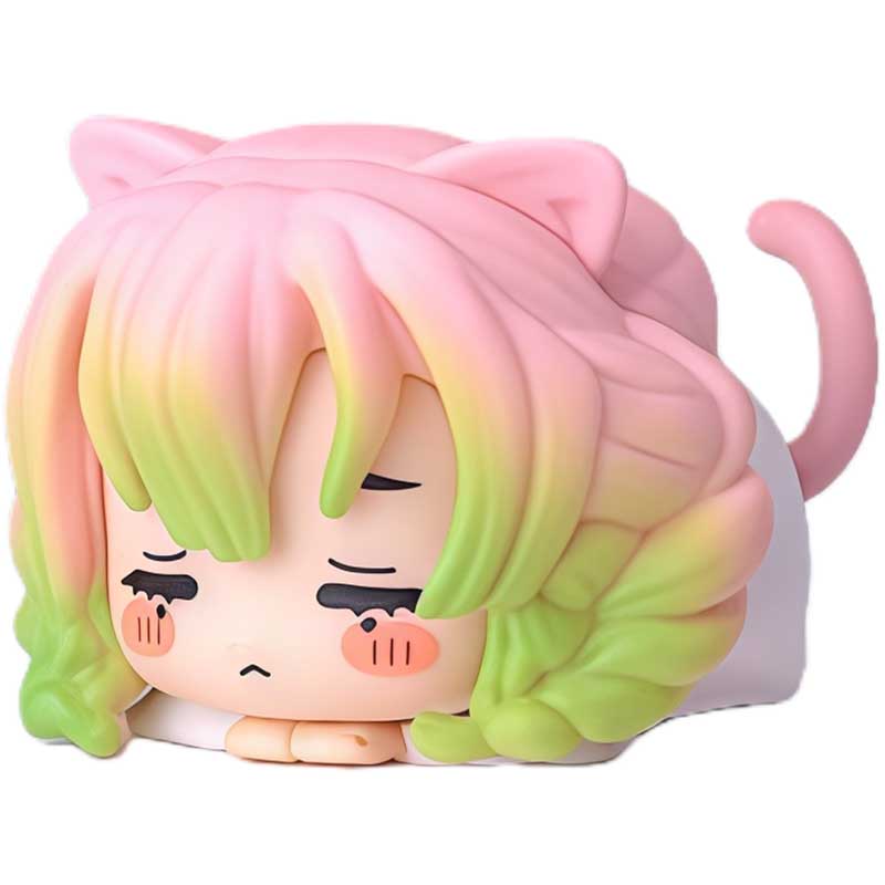 Demon Slayer Nezuko Tanjiro Cat Ear Chibi Figures, 6pcs Anime Sleeping Figurine Set