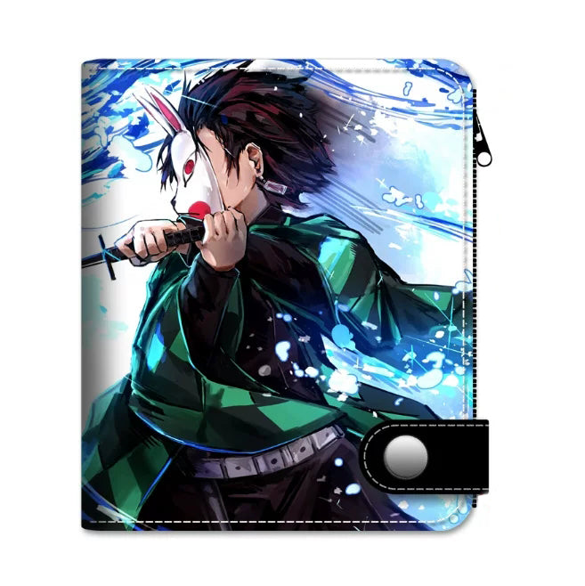 Demon Slayer Tanjiro Nezuko Anime Wallet, PU Leather Short Bifold Wallet for Fans