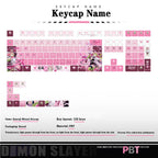 Demon Slayer Kanroji Mitsuri Keycaps 122 PBT Sublimation Keycap Set for Mechanical Keyboard with Detailed Display and Single Keycap Option