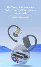Marvel Iron Man Captain America Open-Ear Wireless Earbuds, Avengers Bluetooth 5.3 Air Conduction Headphones