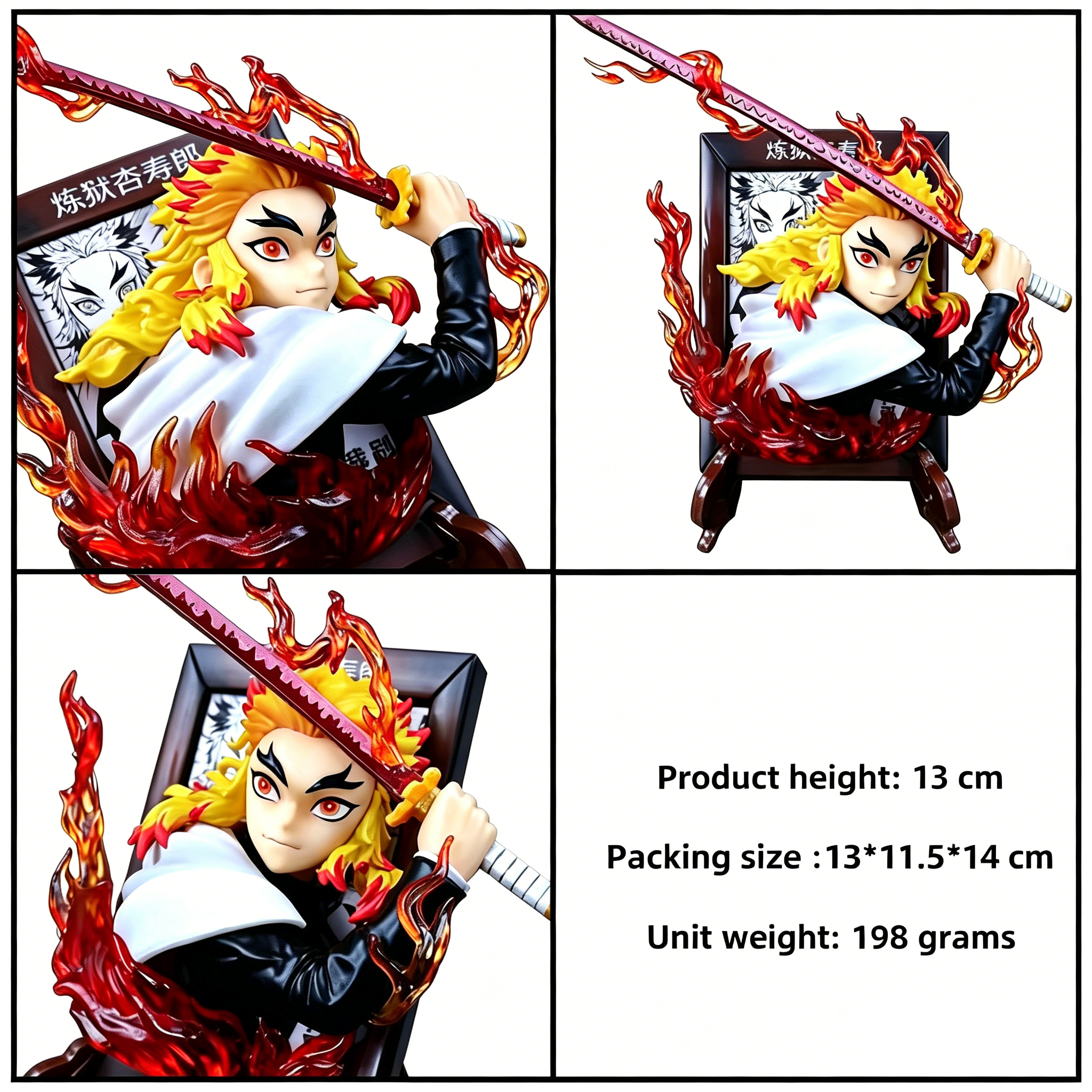 Demon Slayer Kyojuro Mitsuri Gyomei Frame Bust Figure, Anime Hashira Photo Frame Statue Collectible
