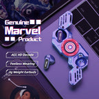 Marvel Iron Man Captain America Fidget Spinner TWS Bluetooth 5.4 Earbuds, Zinc Alloy Mecha Magnetic Flip Wireless Earphones