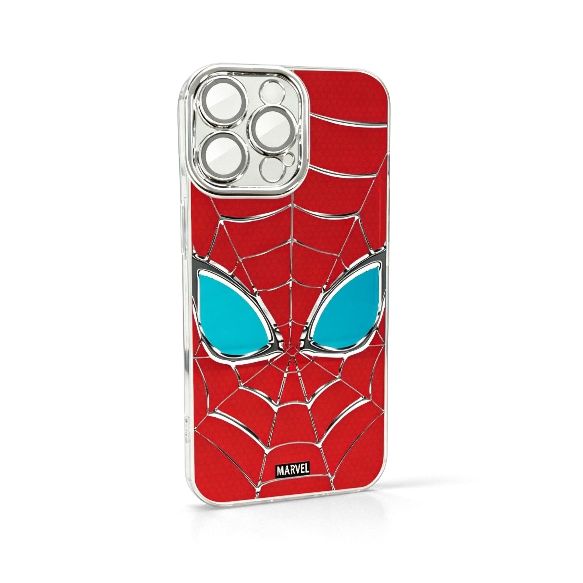 Marvel Spider‑Man Phone Case, 3‑In‑1 Removable Camera Lens Protector Cover, Four‑Corner Airbag Shockproof TPU Bumper, Spider Web Pattern Clear Protective Shell For Multiple Smartphone Models, Anti‑Drop Daily Use Mobile Phone Case