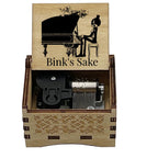 One Piece Luffy Brook Hand Crank Wooden Music Box, Plays Bink's Sake Anime Engraved Musical Gift Box