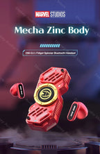 Marvel Iron Man Captain America Fidget Spinner TWS Bluetooth 5.4 Earbuds, Zinc Alloy Mecha Magnetic Flip Wireless Earphones