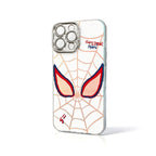 Marvel Spider‑Man Cartoon Web Graphic iPhone Phone Case, 3‑In‑1 Removable Electroplated Lens Frame Protective Phone Cover, Airbag Anti‑Drop Shockproof Phone Shell, 3 Lens Style Options Available