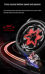 Naruto Sasuke Itachi Rotating Sharingan Watch Ring Set, Anime 360° Spinning Dial Stainless Steel Wrist Watch for Men