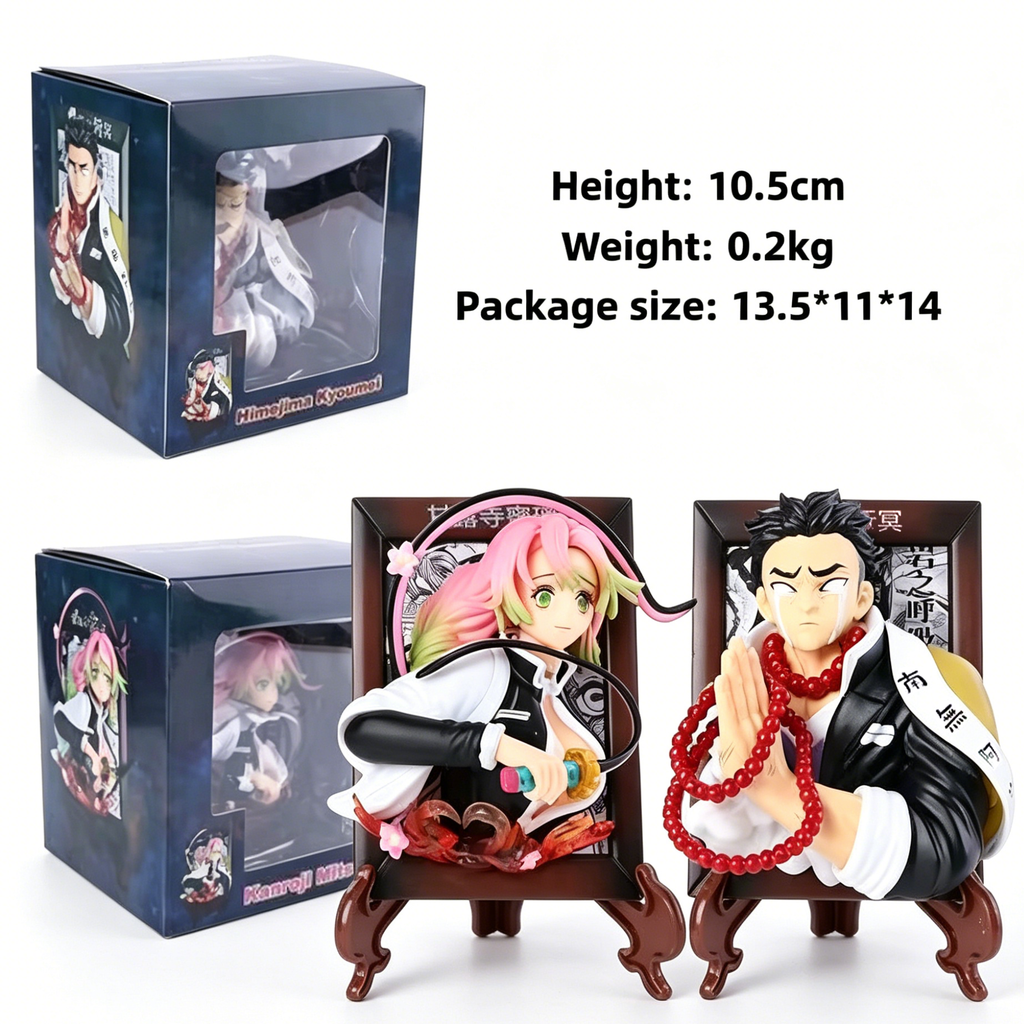 Demon Slayer Kyojuro Mitsuri Gyomei Frame Bust Figure, Anime Hashira Photo Frame Statue Collectible