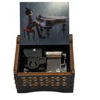 One Piece Luffy Brook Hand Crank Wooden Music Box, Plays Bink's Sake Anime Engraved Musical Gift Box