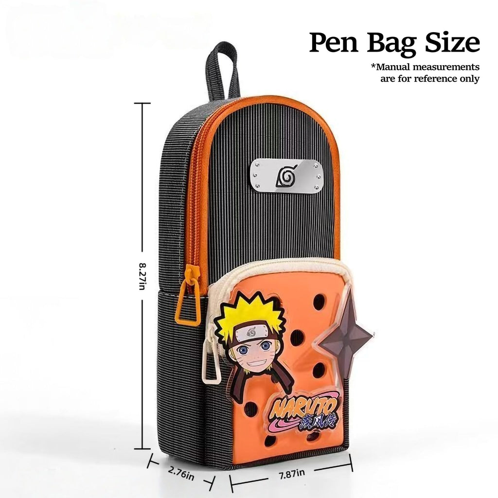 Naruto Kakashi Pencil Case Set, Anime Large Capacity Pencil Bag with Kunai Pen