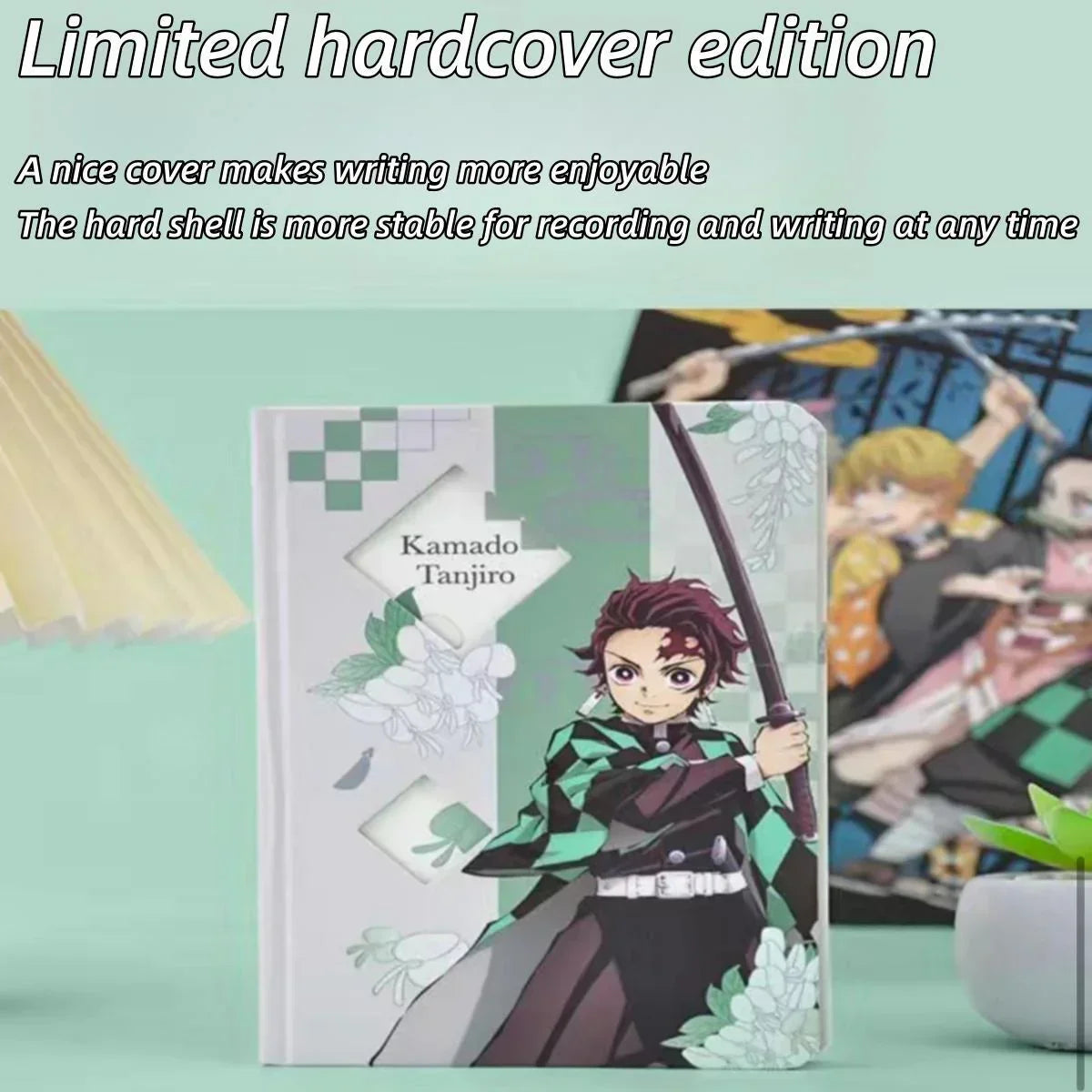 Demon Slayer Tanjiro Nezuko Stationery Gift Set, Anime Hardcover Notebook Gel Pen Pencil Case School Supplies Box