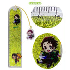 Tanjirou/Nezuko/Giyuu Lovely ruler for primary school children straight ruler hanging pendant quicksand ruler