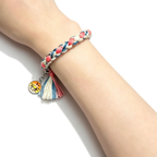 Demon Slayer Upper Moon Demon Adjustable Braided Bracelet, Anime Tassel Charm