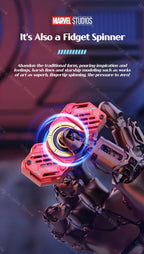 Marvel Iron Man Captain America Fidget Spinner TWS Bluetooth 5.4 Earbuds, Zinc Alloy Mecha Magnetic Flip Wireless Earphones