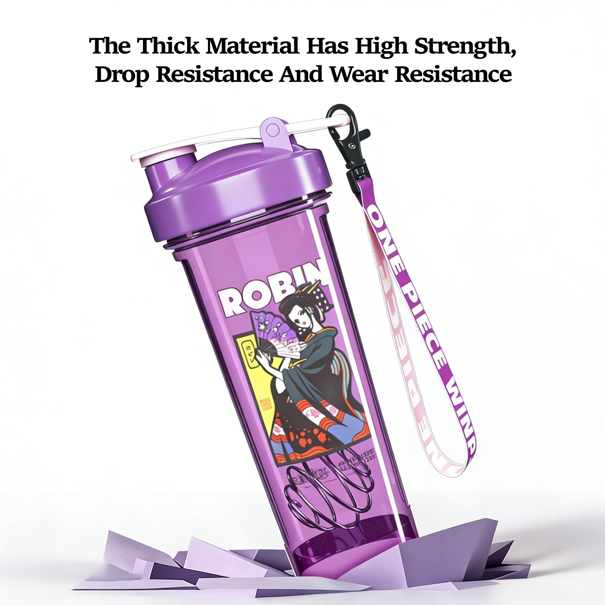 One Piece Luffy Zoro Blind Box Shaker Bottle, 800ml Anime Protein Water Cup