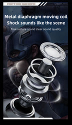 Marvel Iron Man Captain America TWS Wireless Gaming Earbuds, Sports Car LED Light Bluetooth 5.3 Headphones