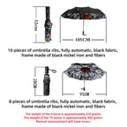 Demon Slayer Tanjiro Nezuko Automatic Folding Umbrella, Anime Hashira Print Black Coated Sun Rain Portable Umbrella