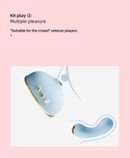 Vintage Landline Phone Shape Women Personal Wellness Massager Set with Suction Vibration Heating Nipple Clamp Modes Silicone Adult Intimate Care Device Waterproof Rechargeable