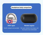 Marvel Iron Man Captain America Open-Ear Wireless Earbuds, Avengers Bluetooth 5.3 Air Conduction Headphones
