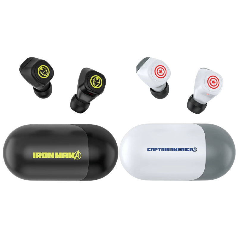 Marvel Iron Man Captain America TWS Earbuds, Avengers Bluetooth 5.3 Wireless Gaming Headphones
