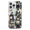 Demon Slayer Tokito Muichiro Anime Phone Case, Aurora Gradient Comic Collage Shockproof Airbag Protective Case For All iPhone Models Removable Lens Frame Clear Cell Phone Cover