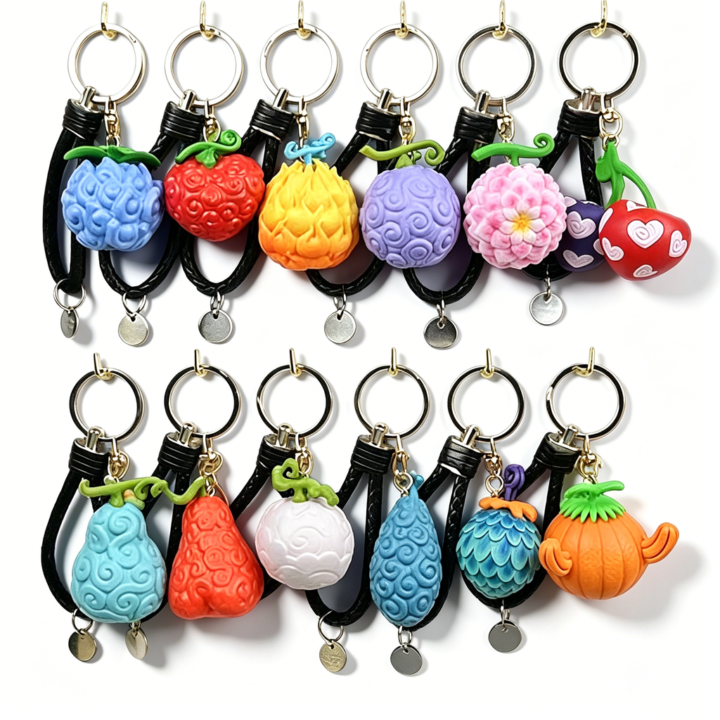 One Piece Luffy Devil Fruit Keychain, Anime Gomu Gomu No Mi Keychain