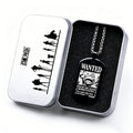 One Piece Luffy Sanji Wanted Poster Dog Tag Necklace, Titanium Steel Anime Jewelry for Fans