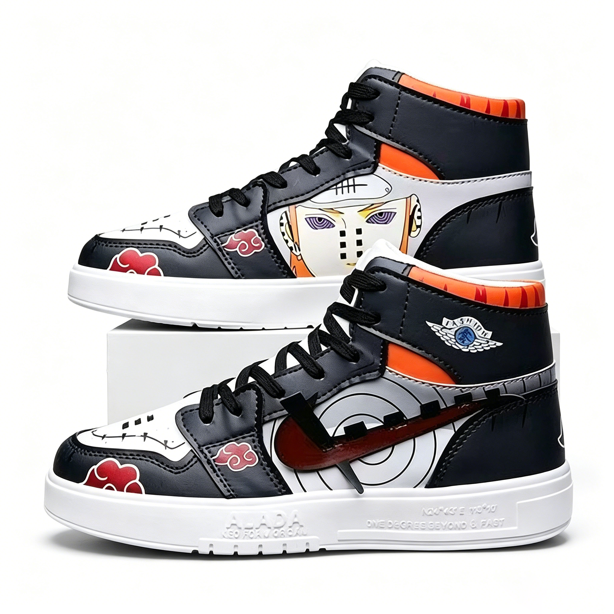 Naruto Pain Yahiko Anime High Top Sneakers, Akatsuki Graphic Casual Streetwear Shoes