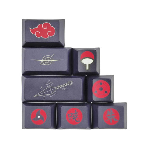 Naruto Akatsuki & Sharingan Keycaps Set - Anime Artisan Keycaps for Mechanical Keyboard