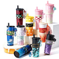 Demon Slayer Tanjiro Nezuko All Designs 710ml Insulated Tumbler 316 Stainless Steel Double Wall Coffee Cup Dual Drinking Lid With Straw Charm Leakproof Travel Water Bottle