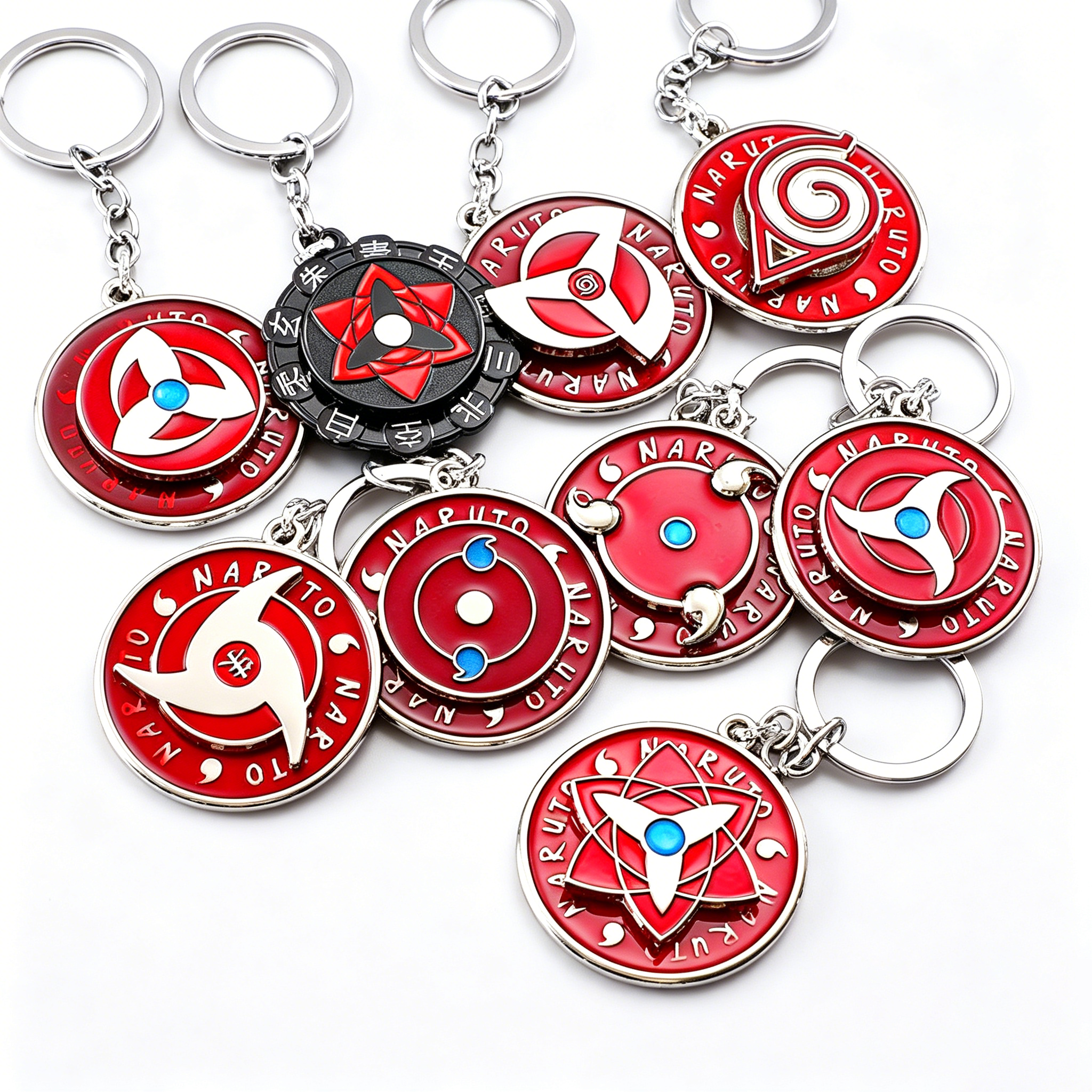Naruto Sharingan Rotatable Keychain - Uchiha Anime Spinning Fidget Toy
