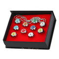 Naruto Itachi Pain Akatsuki Ring Set, 10Pcs Anime Akatsuki Symbol Rings with Necklace Gift Box