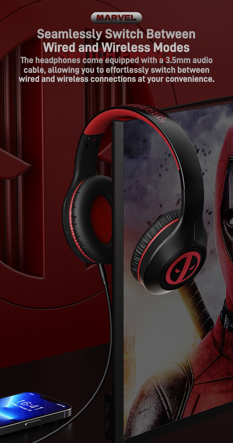 Marvel Avengers Captain America Iron Man Wireless Headphones, Bluetooth 5.4 Over-Ear Gaming Headset
