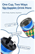 Demon Slayer Tanjiro Nezuko All Designs 710ml Insulated Tumbler 316 Stainless Steel Double Wall Coffee Cup Dual Drinking Lid With Straw Charm Leakproof Travel Water Bottle