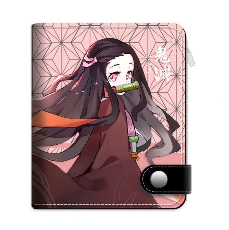 Demon Slayer Tanjiro Nezuko Anime Wallet, PU Leather Short Bifold Wallet for Fans