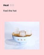 Vintage Landline Phone Shape Women Personal Wellness Massager Set with Suction Vibration Heating Nipple Clamp Modes Silicone Adult Intimate Care Device Waterproof Rechargeable