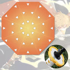 Demon Slayer Tanjiro Zenitsu Shinobu Katana Sword Handle Umbrella, Anime Pattern Windproof Straight Rain Sun Umbrella