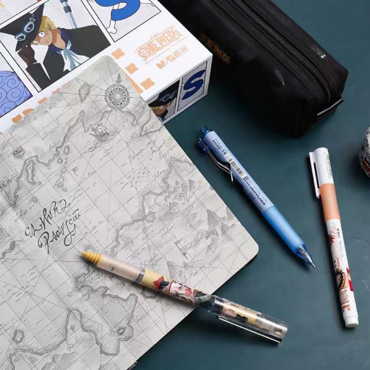 One Piece Monkey D Luffy Sabo Deluxe Stationery Kit, Hardcover Journal Gel Pen Anime Gift Box for Students