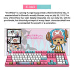 One Piece Chopper Luffy Mechanical Keyboard, 108‑Key PBT Anime Pink Gaming Keyboard with Custom Keycaps