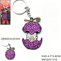 One Piece Luffy Zoro Sliding Devil Fruit Necklace & Keychain, Adjustable Metal Pendant for Fans