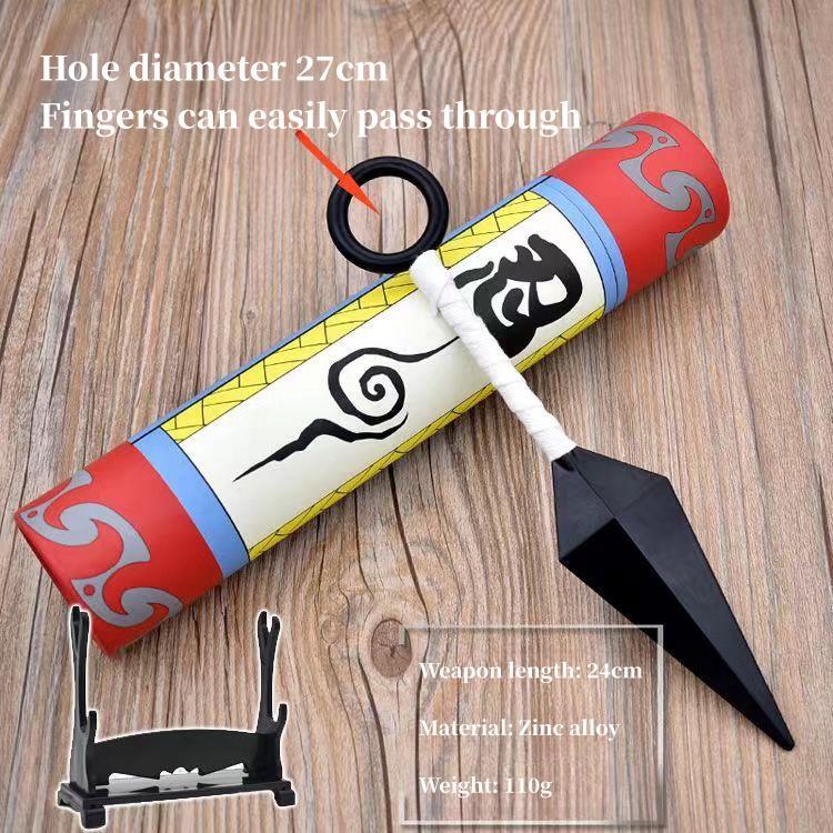 Naruto Uzumaki Ninja Kunai Cosplay Prop, Metal Kunai with Scroll Packaging